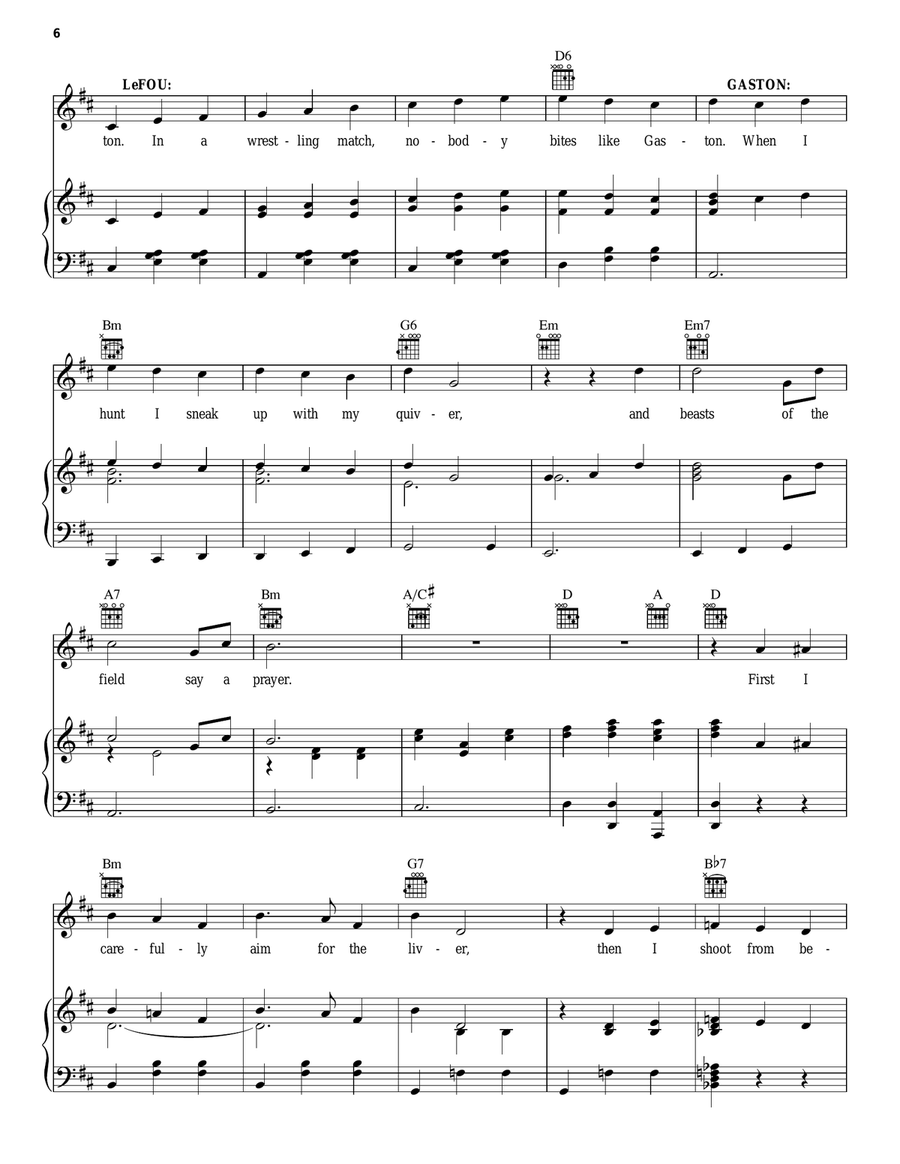 Gaston (from Beauty And The Beast) (2017) Piano, Vocal, Guitar scores gallery preview page 6