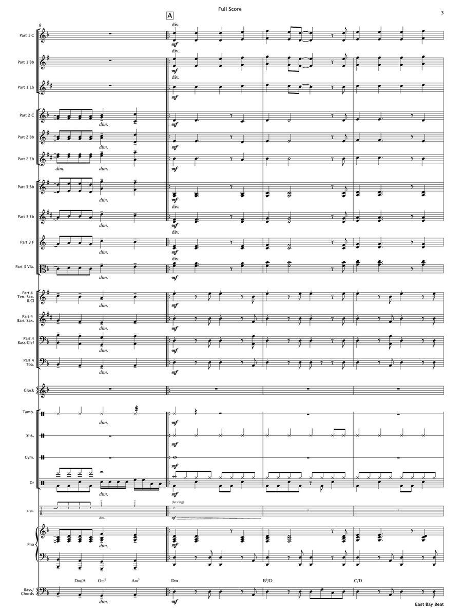 East Bay Beat (Flexible Instrumentation) Concert Band scores gallery preview page 5