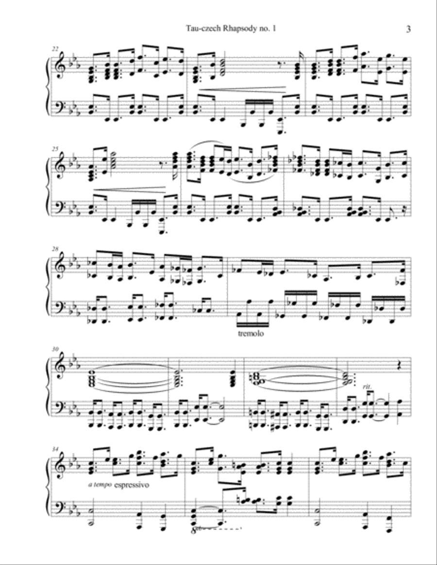 Tau-czech Rhapsody No. 1 Piano Solo scores gallery preview page 3