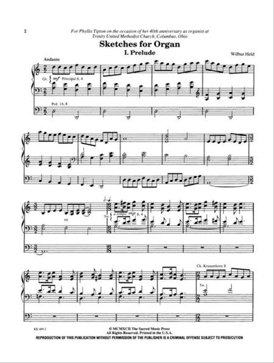 Sketches for Organ Sketches for Organ Organ Solo scores gallery preview page 2
