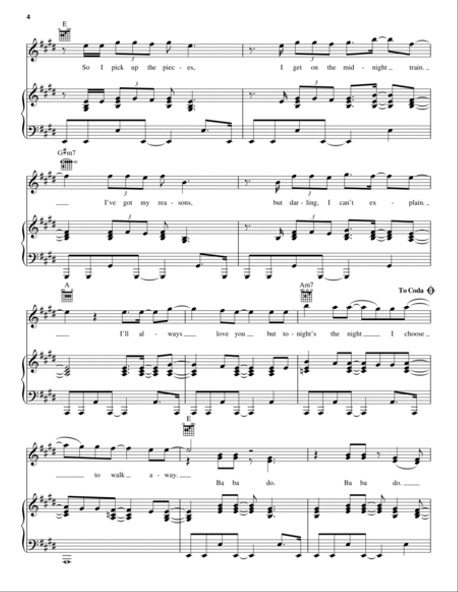 Midnight Train Midnight Train Piano, Vocal, Guitar scores gallery preview page 4