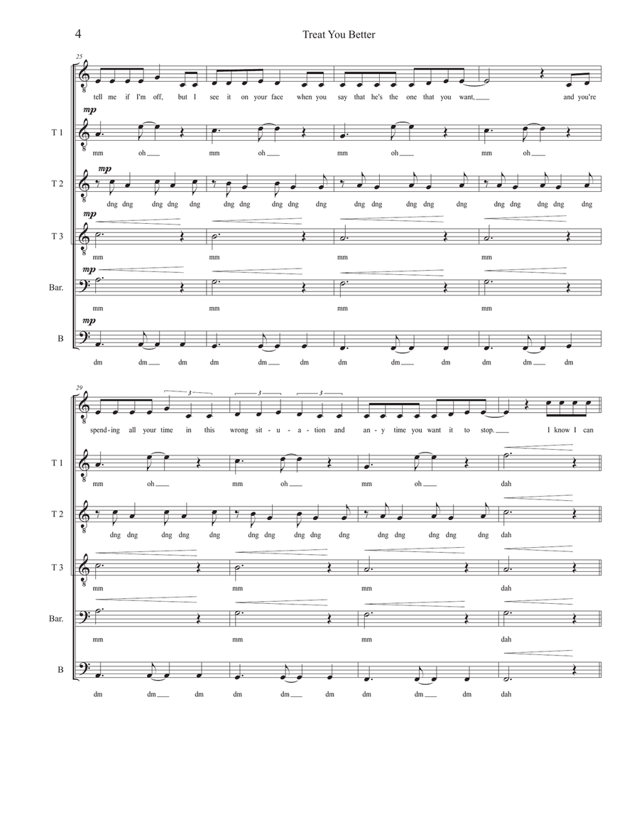 Treat You Better TTBB scores gallery preview page 4