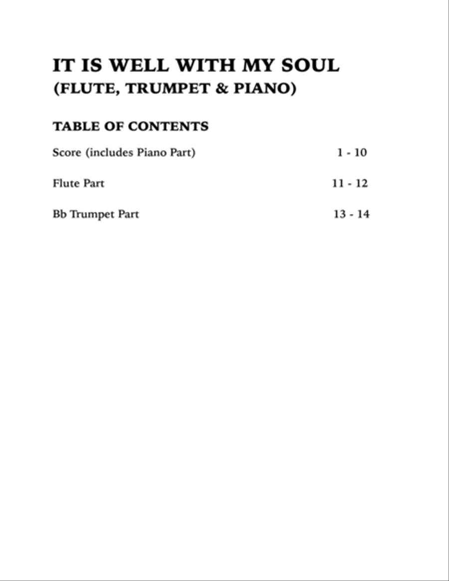 It Is Well With My Soul (Trio for Flute, Trumpet and Piano) Small Ensemble scores gallery preview page 4