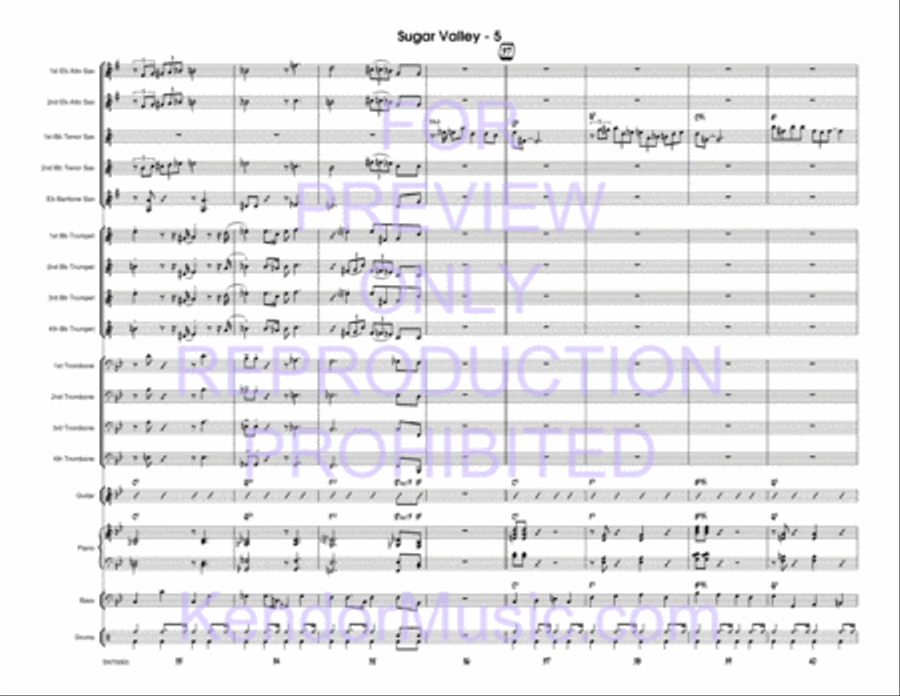 Sugar Valley (Full Score) Jazz Ensemble scores gallery preview page 6
