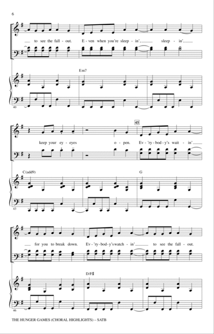 The Hunger Games (Choral Highlights) 4-Part scores gallery preview page 5