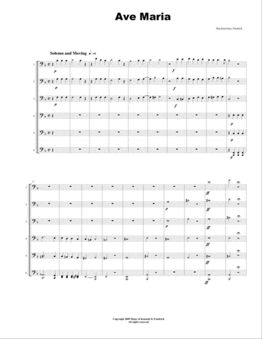 Bruckner - Ave Maria Brass Ensemble scores gallery preview page 1