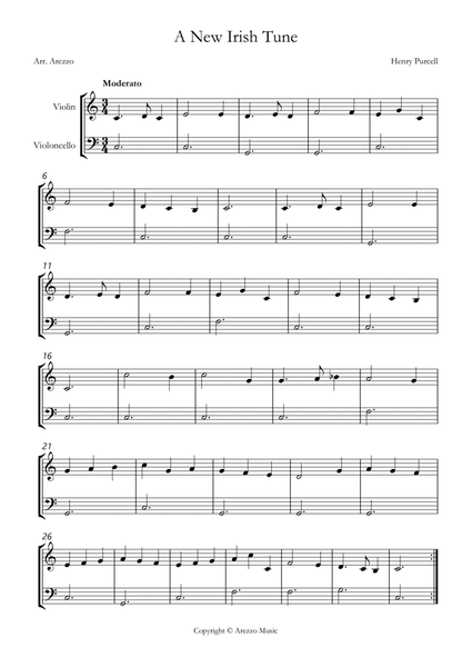 purcell z 646 a new irish tune violin and cello sheet music for beginners image number null