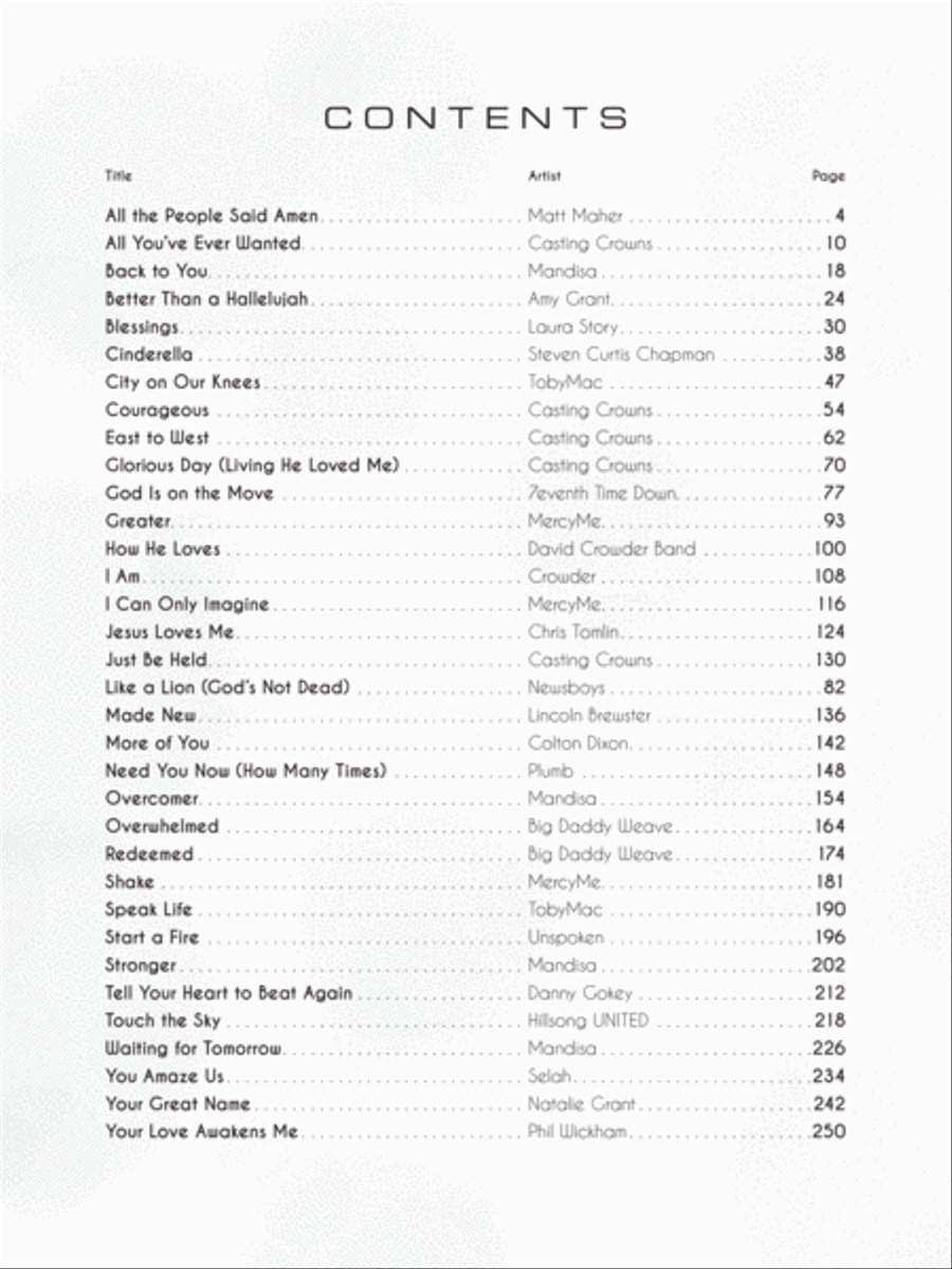Contemporary Christian Song Collection Piano, Vocal, Guitar scores gallery preview page 4