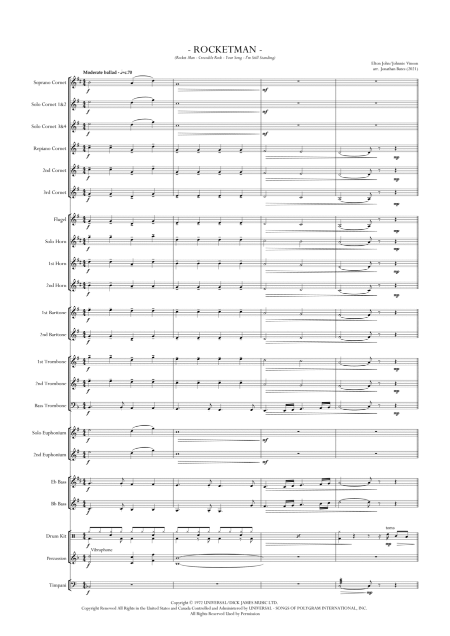 Rocket Man (i Think It's Gonna Be A Long Long Time) Brass Band scores gallery preview page 1