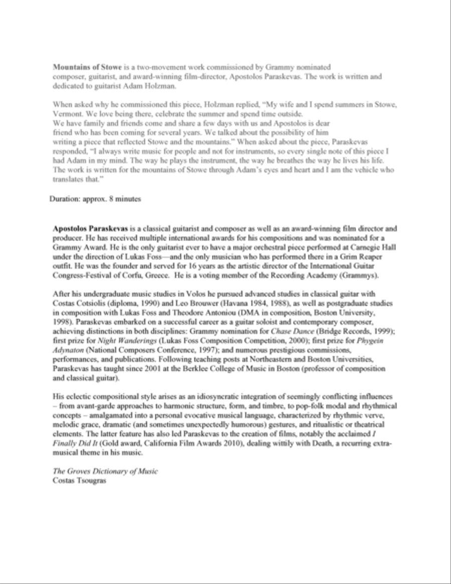Mountains of Stowe Classical Guitar scores gallery preview page 3