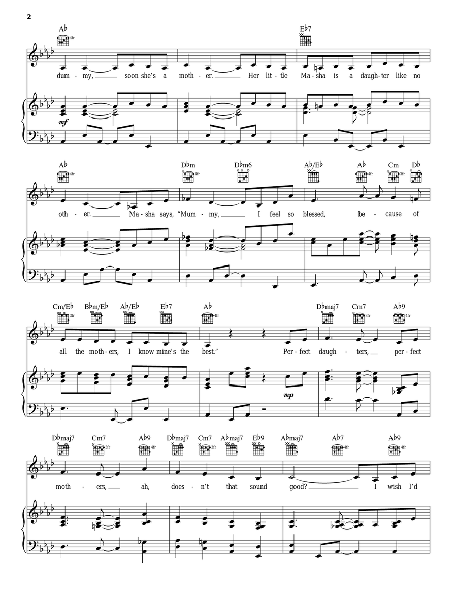 Matryoshka Piano, Vocal, Guitar scores gallery preview page 2