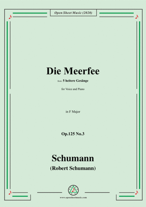 Book cover for Schumann-Die Meerfee Op.125 No.3,in F Major,for Voice and Piano