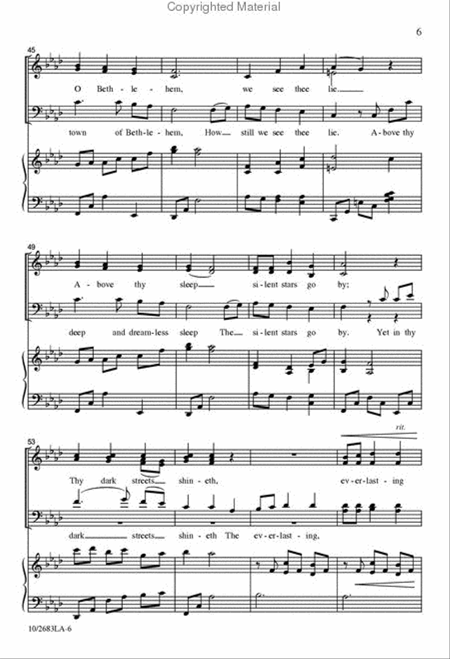 O Little Town 4-Part scores gallery preview page 5