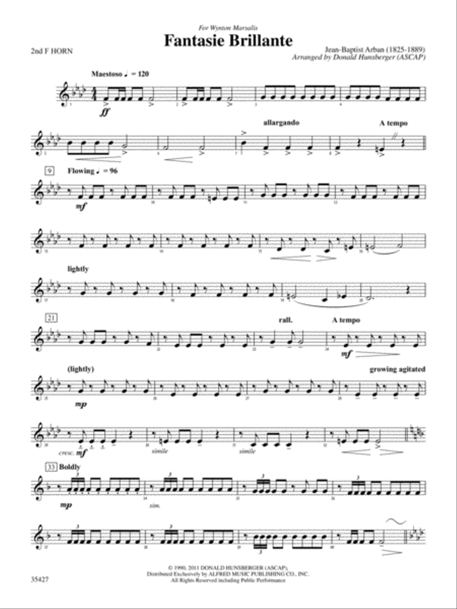 Fantasie Brillante: 2nd F Horn Concert Band scores gallery preview page 1
