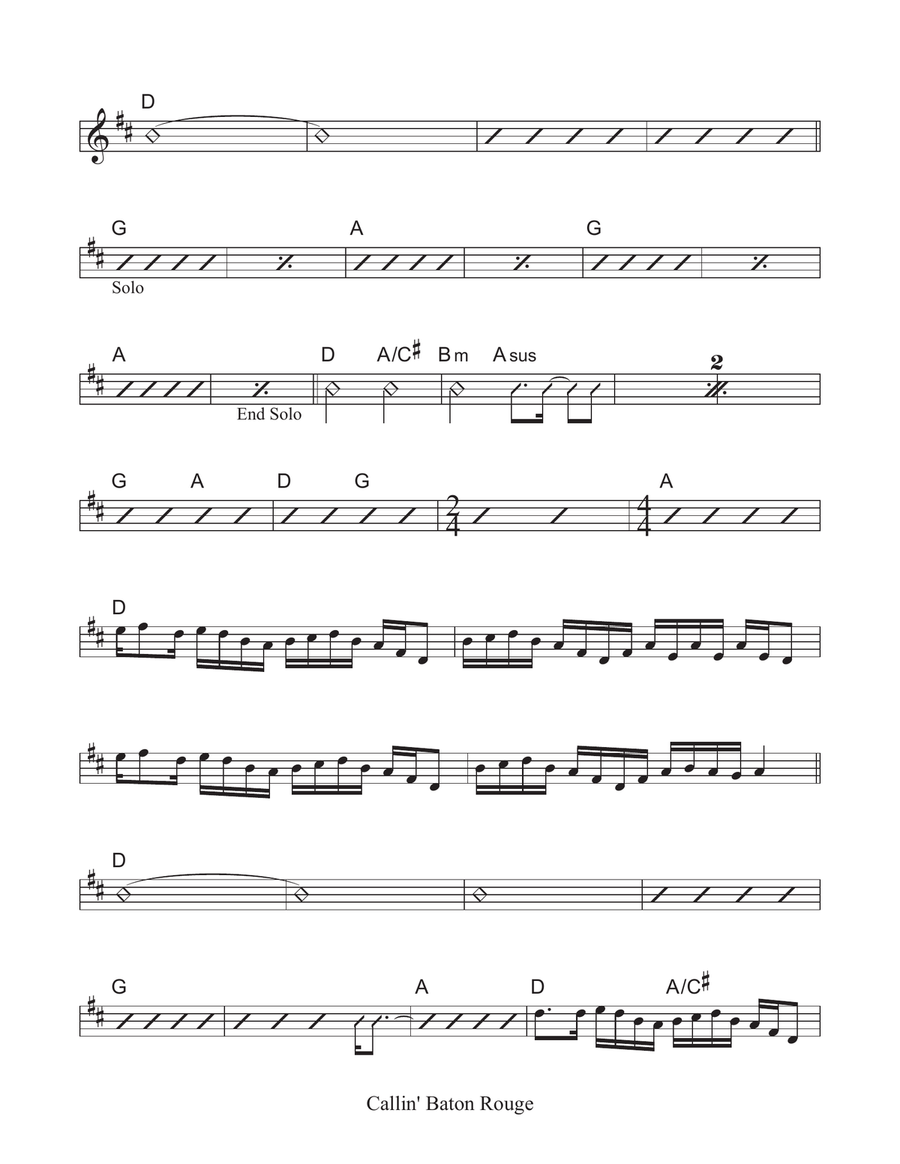 Callin' Baton Rouge Callin' Baton Rouge Piano, Vocal scores gallery preview page 2