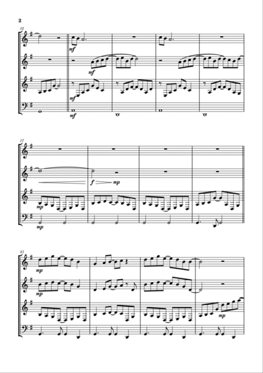 Fly Away Woodwind Quartet scores gallery preview page 3