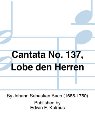 Book cover for Cantata No. 137, Lobe den Herren