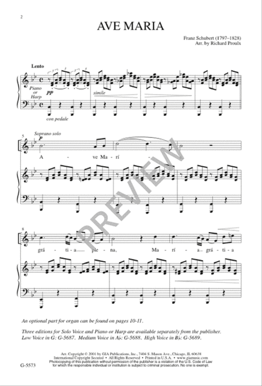 Ave Maria 4-Part scores gallery preview page 2
