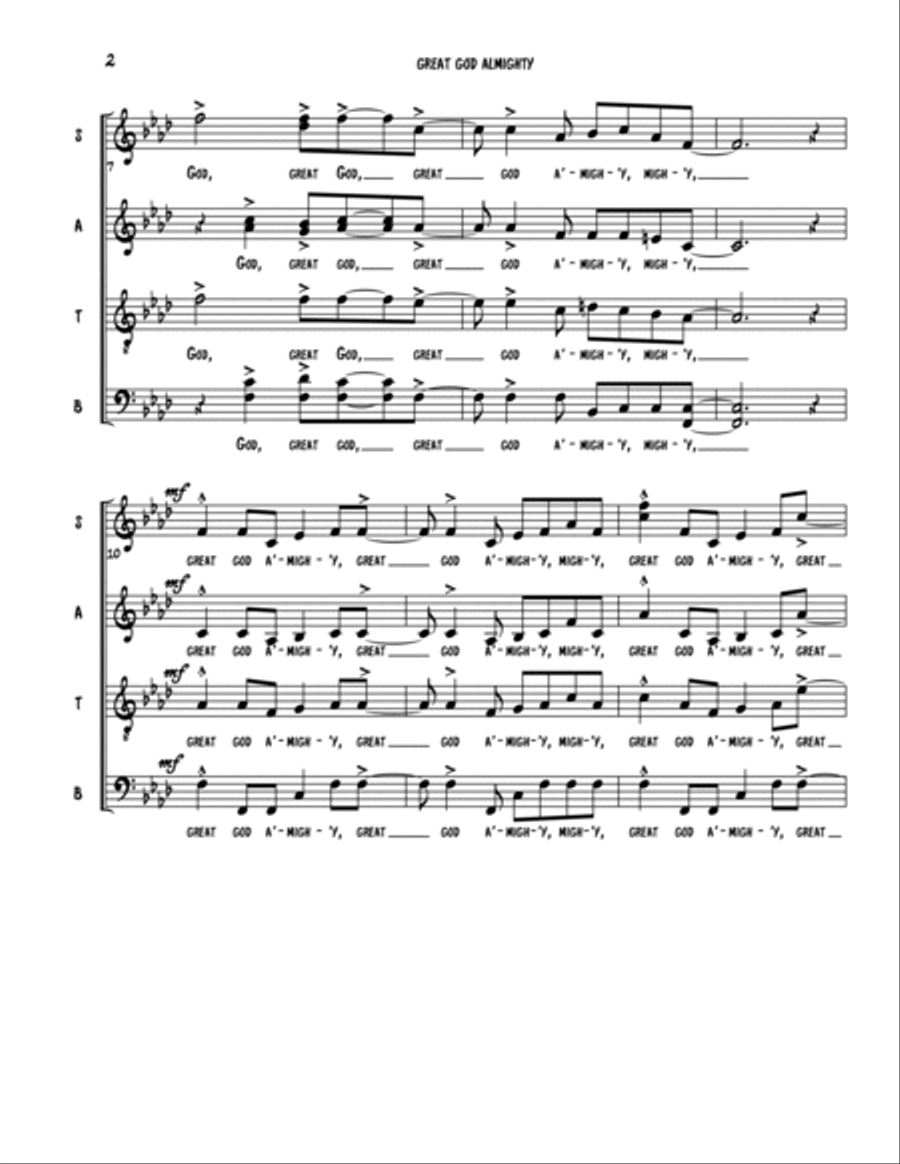 Great God Almighty (arr. Stacey V. Gibbs) 4-Part scores gallery preview page 2