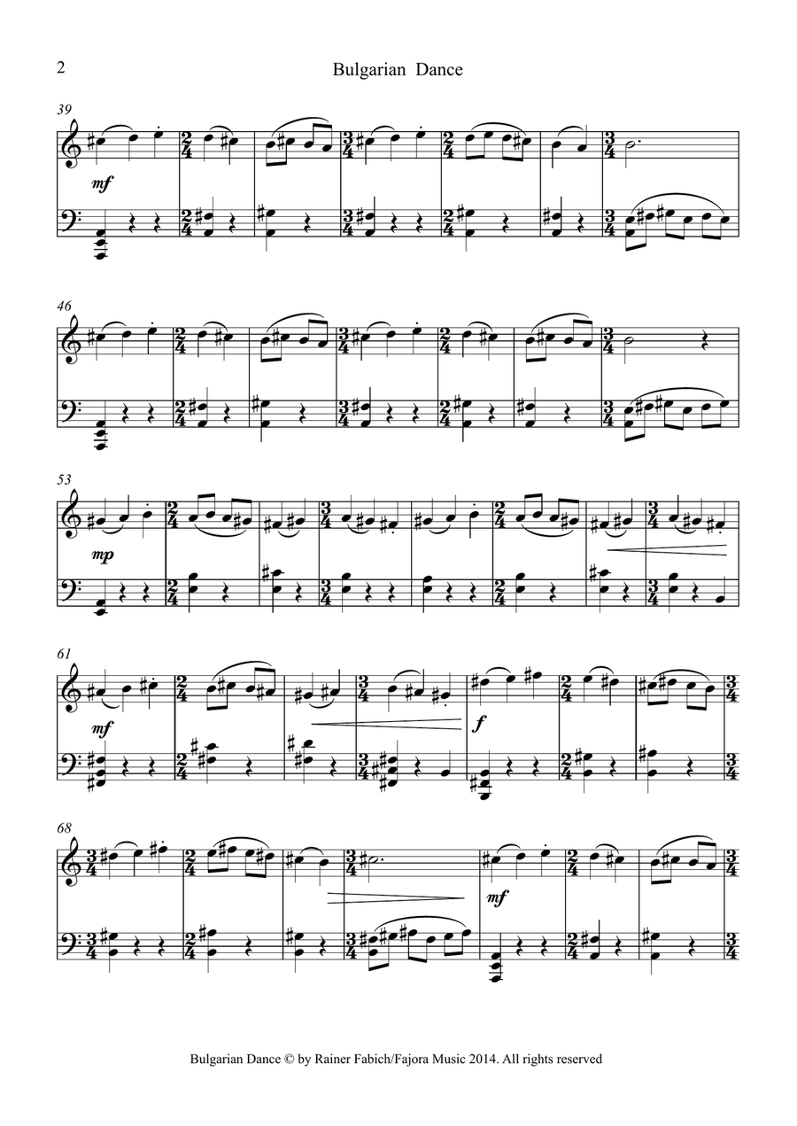 Bulgarian Dance Piano Solo scores gallery preview page 2