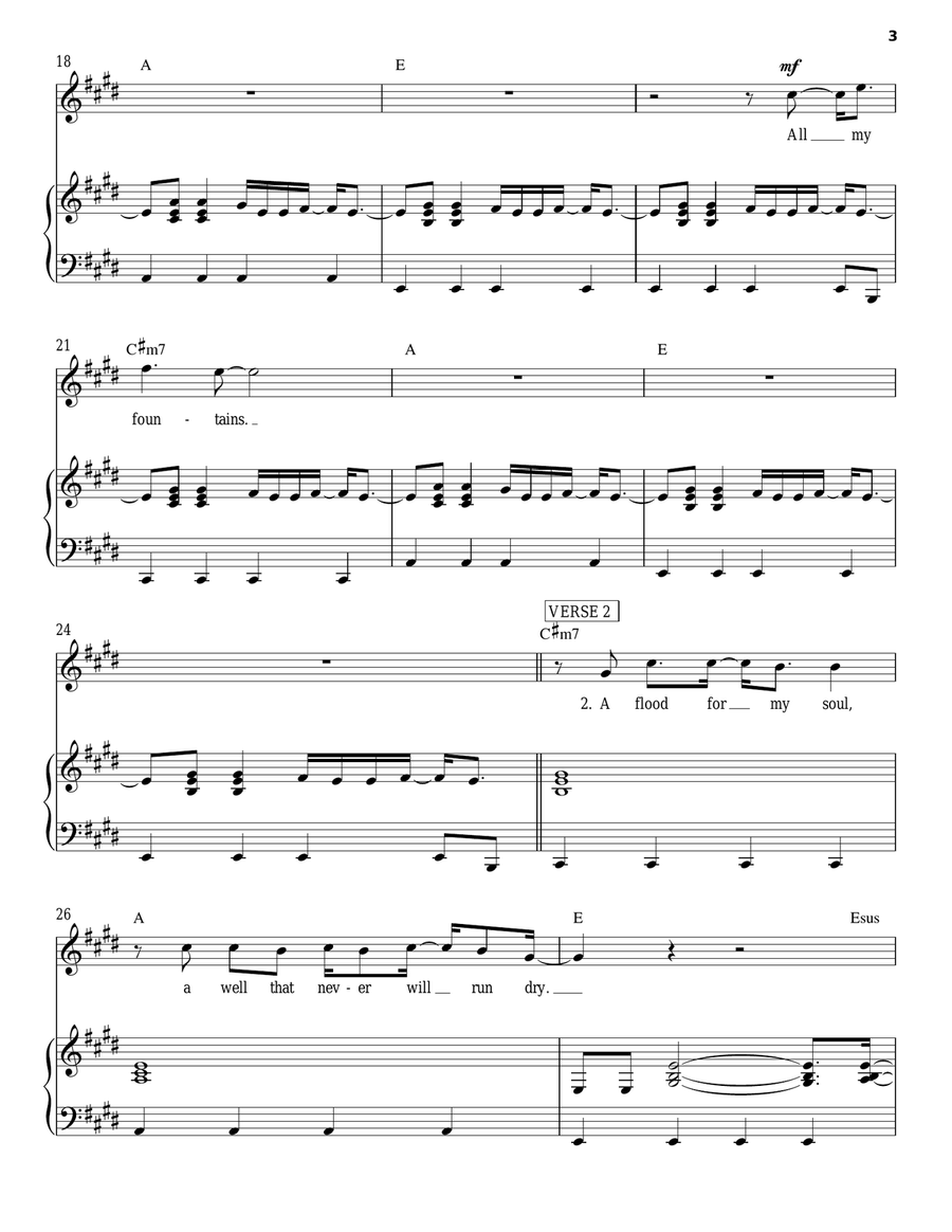 All My Fountains All My Fountains Piano, Vocal, Guitar scores gallery preview page 3