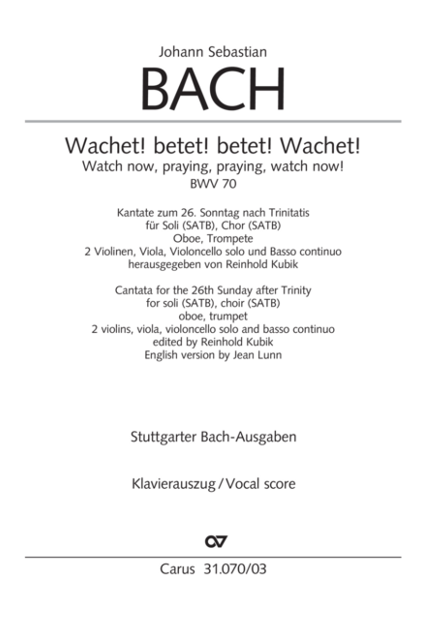 Watch now, praying, praying, watch now (Wachet! betet! betet! wachet!) 4-Part scores gallery preview page 2