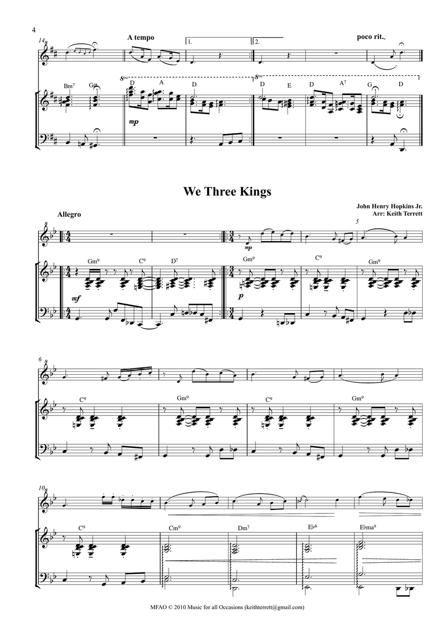 8 Swinging Xmas Carols for Descant (Soprano Recorder) & Piano Soprano Recorder scores gallery preview page 4