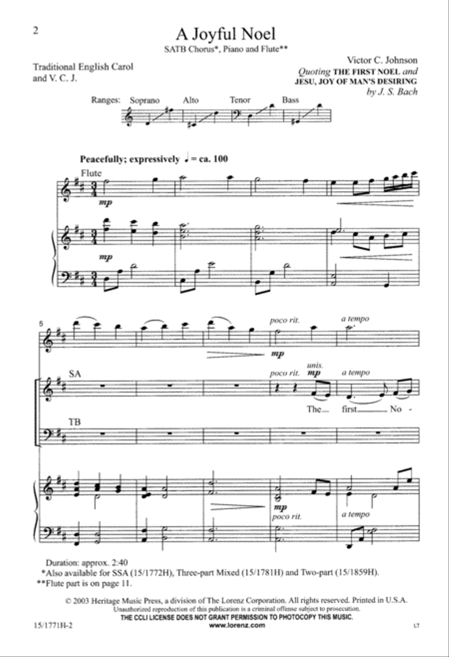 A Joyful Noel 4-Part scores gallery preview page 2