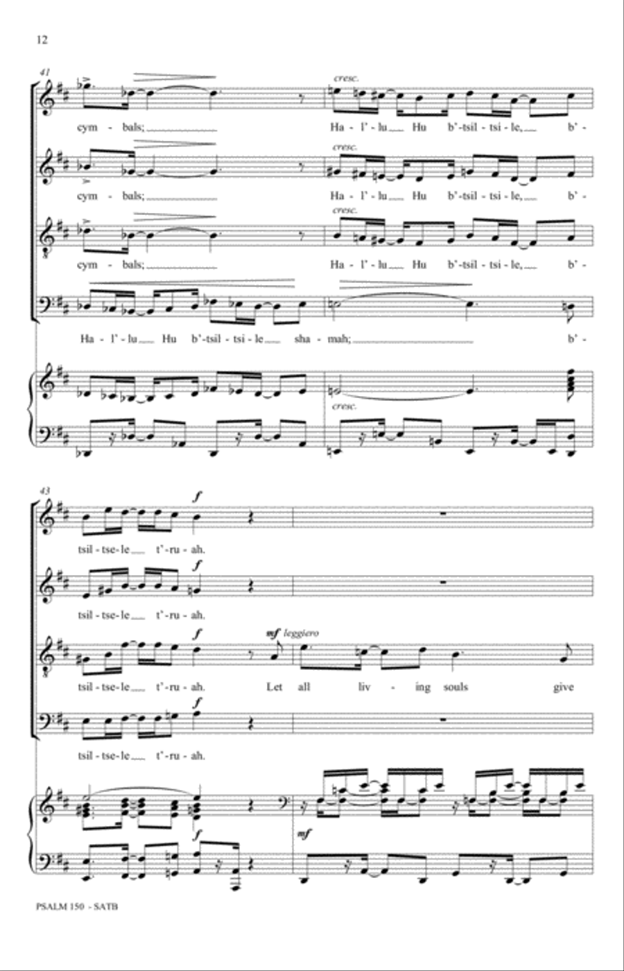 Psalm 150 (Halleluyah) Psalm 150 (Halleluyah) 4-Part scores gallery preview page 10