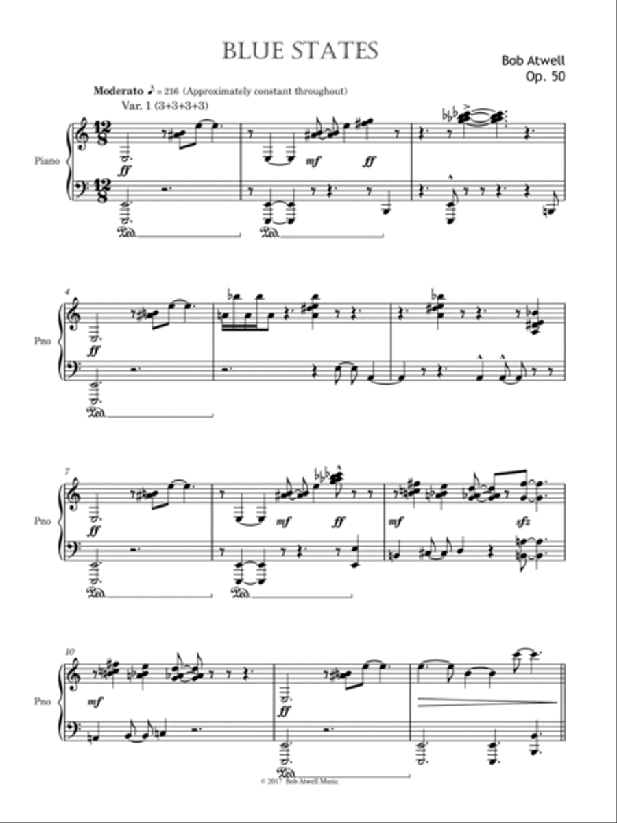 Blue States Piano Solo scores gallery preview page 2