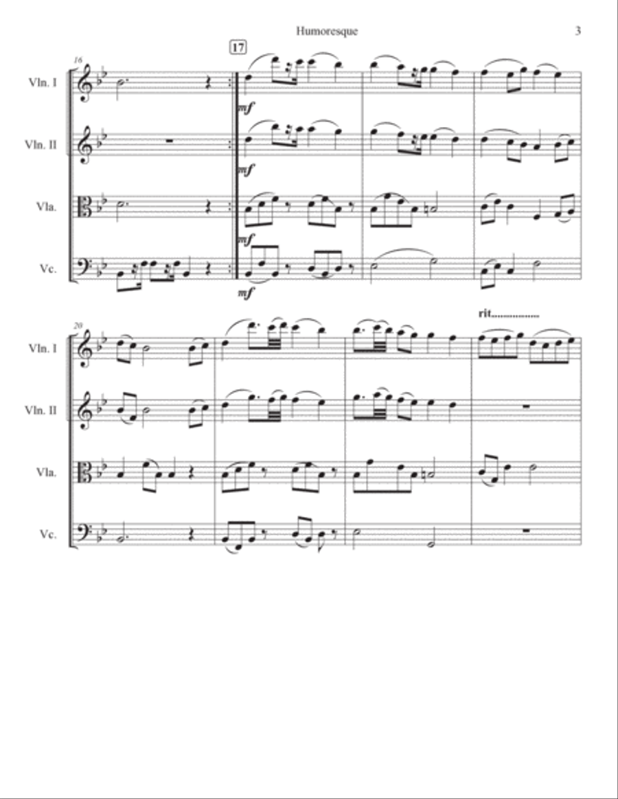 Humoresque String Quartet scores gallery preview page 3