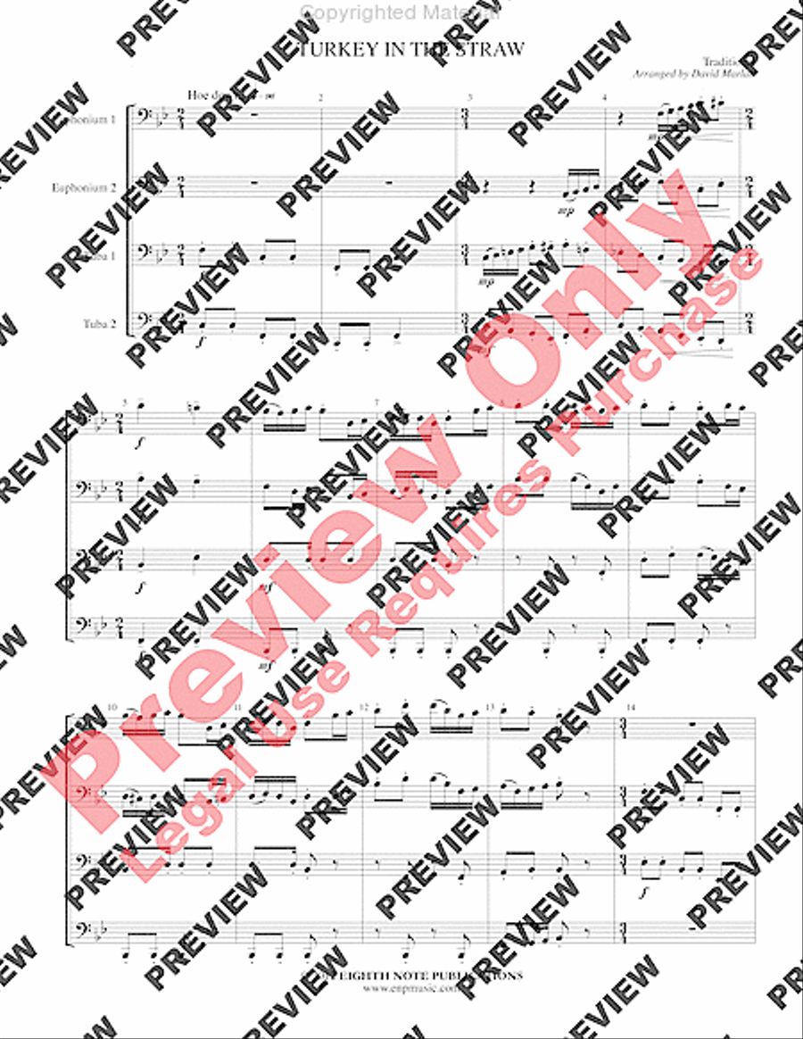 Turkey in the Straw Brass Ensemble scores gallery preview page 3