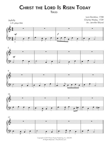 Christ the Lord Is Risen Today (Easy Piano Trio)