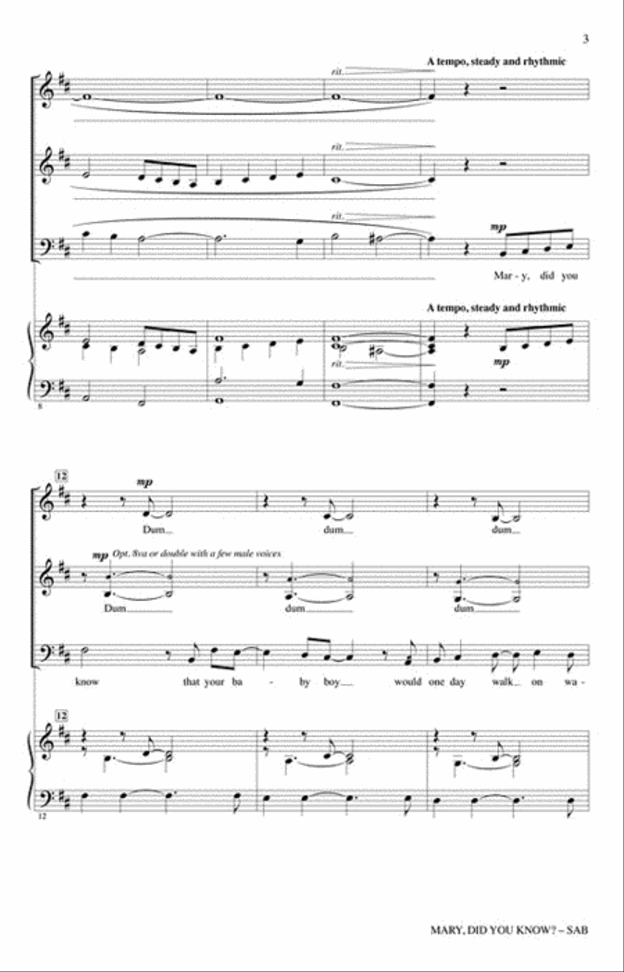Mary, Did You Know? Mary, Did You Know? 3-Part scores gallery preview page 3