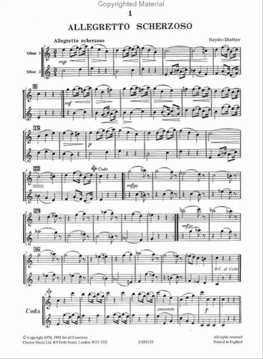 Oboe Duets – Volume 1 Woodwind Duet scores gallery preview page 2