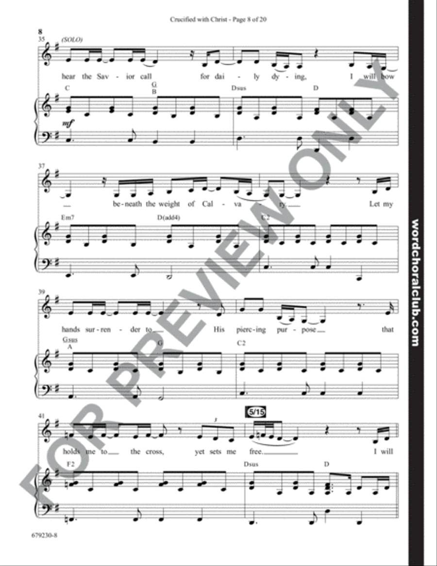 Crucified with Christ - Anthem 4-Part scores gallery preview page 8