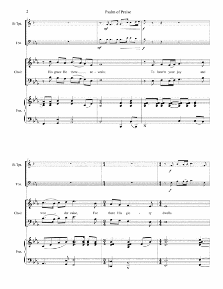 Psalm of Praise - SATB, Trumpet, Trombone & Piano image number null
