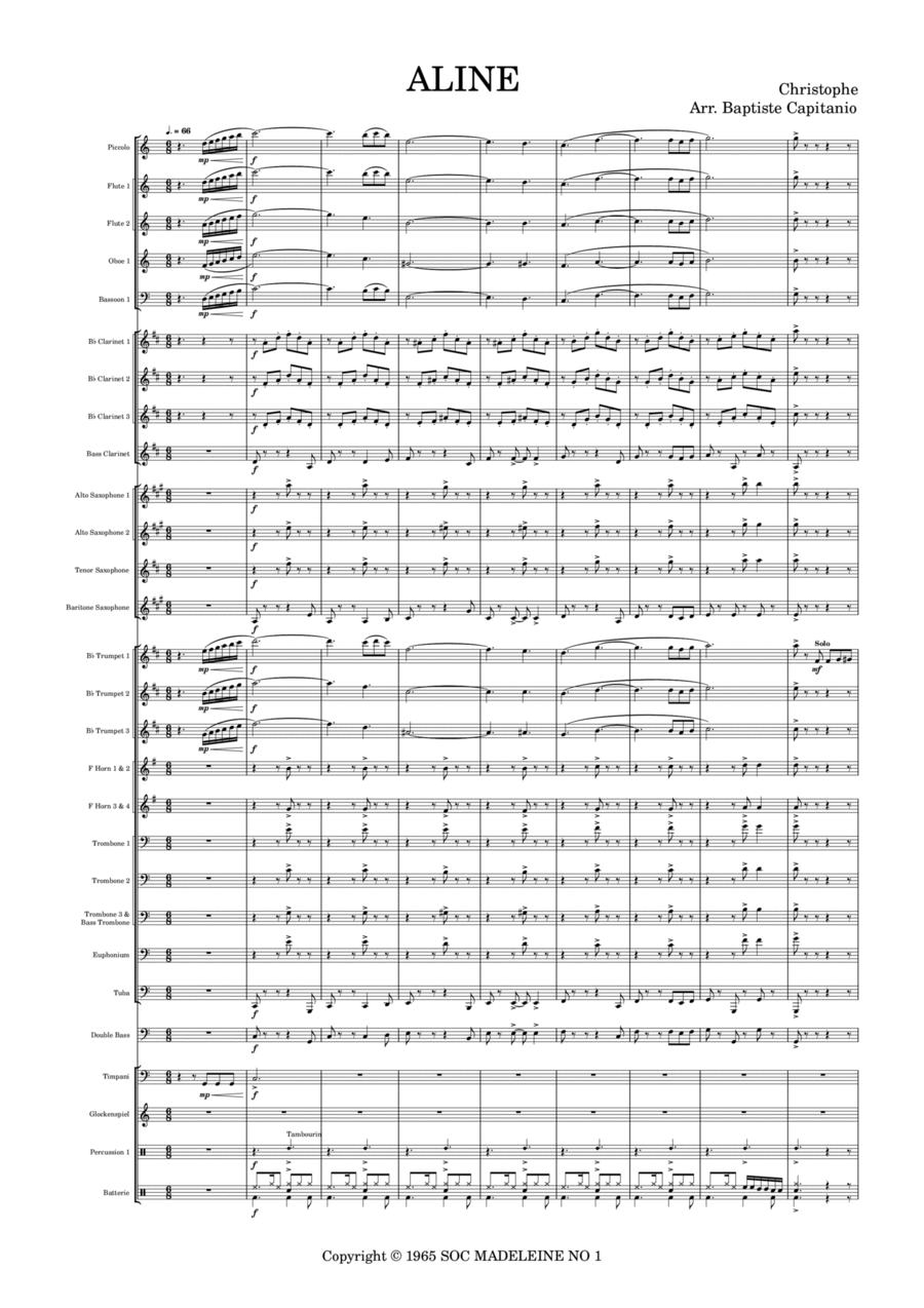 Aline Aline Concert Band scores gallery preview page 1