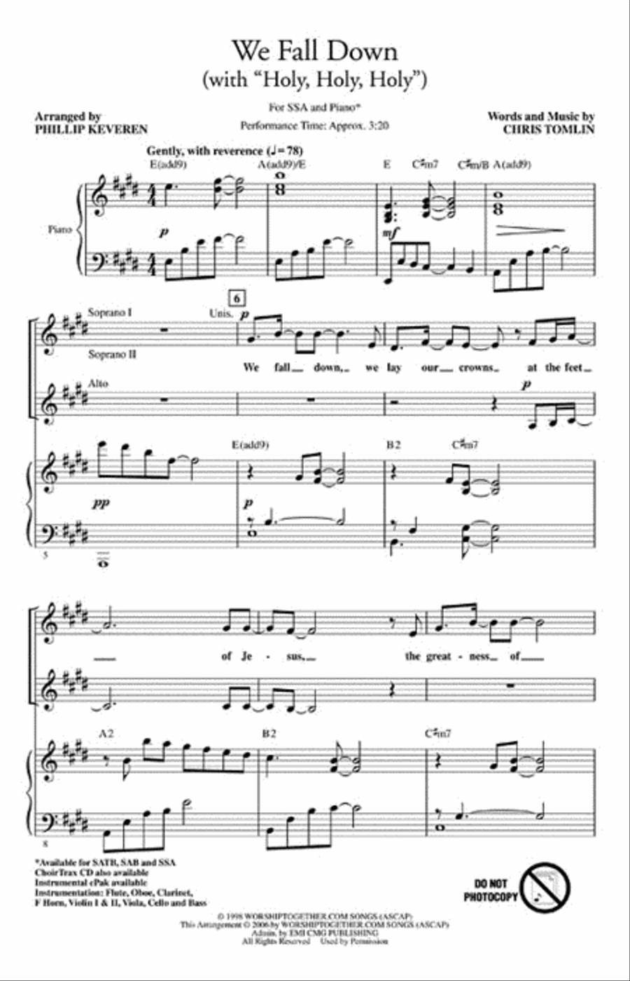 We Fall Down (with Holy, Holy, Holy) SSA scores gallery preview page 2