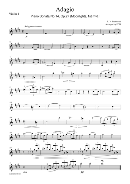 Beethoven Piano Sonata No.14, Op.27 (Moonlight), 1st mvt.
