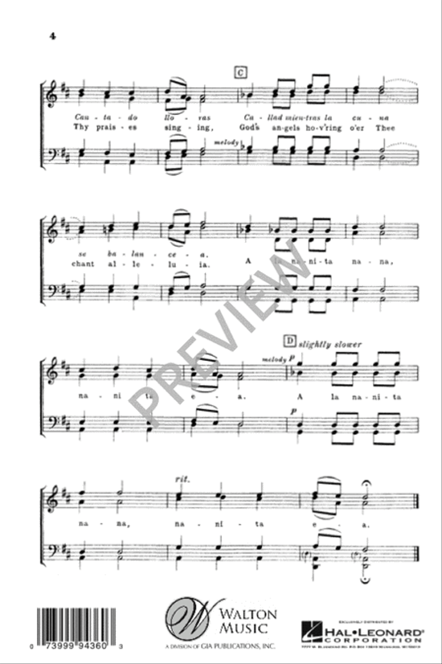 A La Nanita Nana - TTBB A La Nanita Nana - TTBB TTBB scores gallery preview page 5