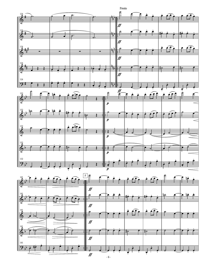 Dvorak Slavonic Dance #8 for Woodwind Quintet Woodwind Quintet scores gallery preview page 6