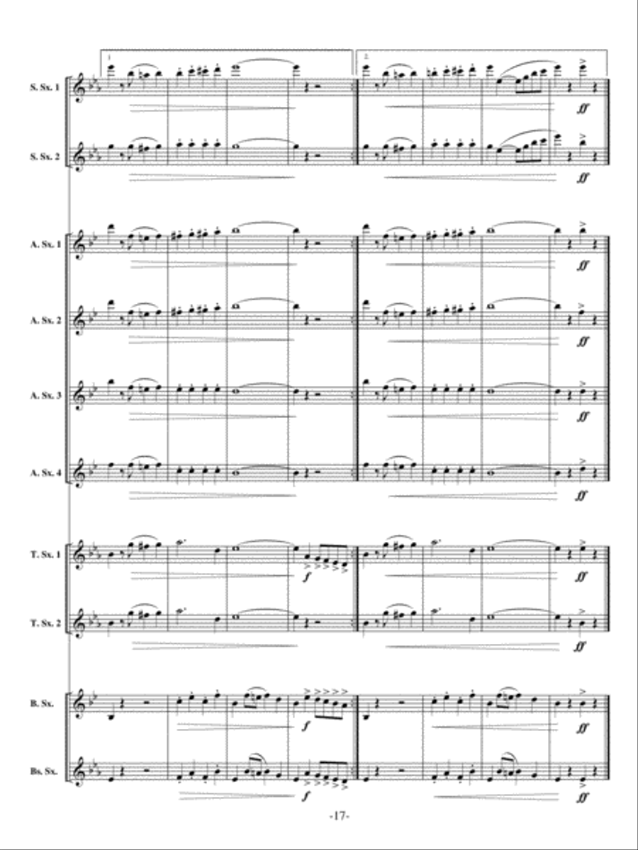 Barnum and Bailey's Favorite Saxophone scores gallery preview page 17
