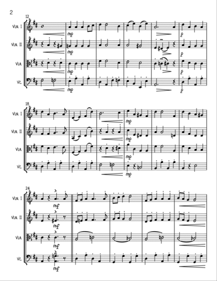 Santa Claus Is Comin' To Town String Quartet scores gallery preview page 2