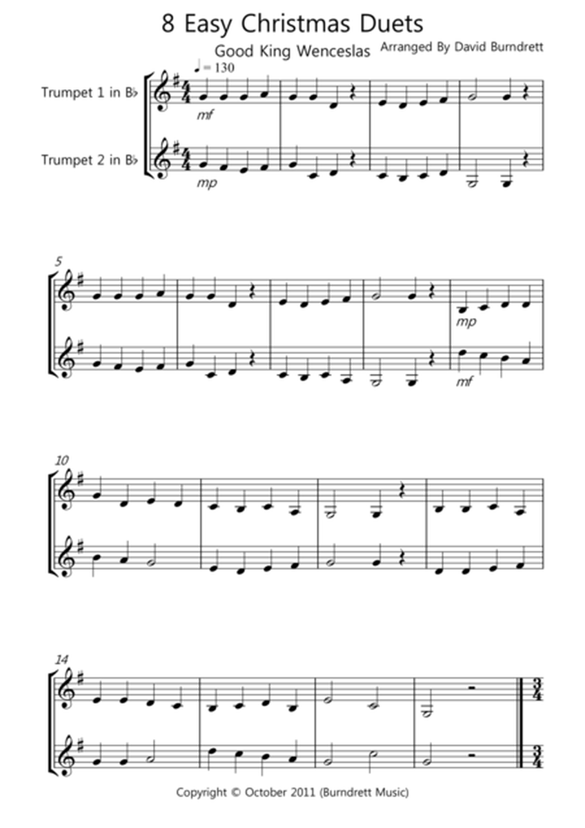 8 Christmas Duets for Trumpet in Bb image number null