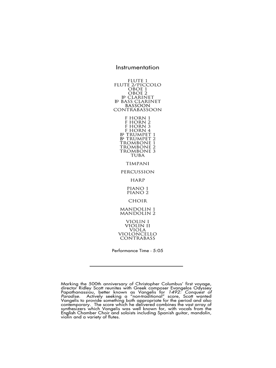Conquest Of Paradise - Score Only Full Orchestra scores gallery preview page 2