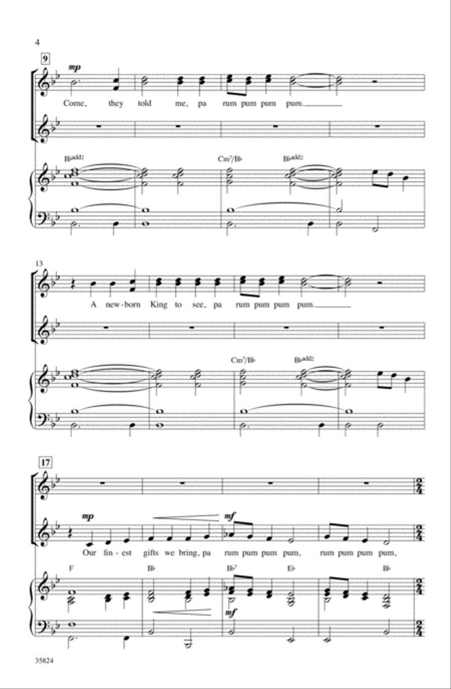 The Little Drummer Boy / Peace on Earth Choir scores gallery preview page 3