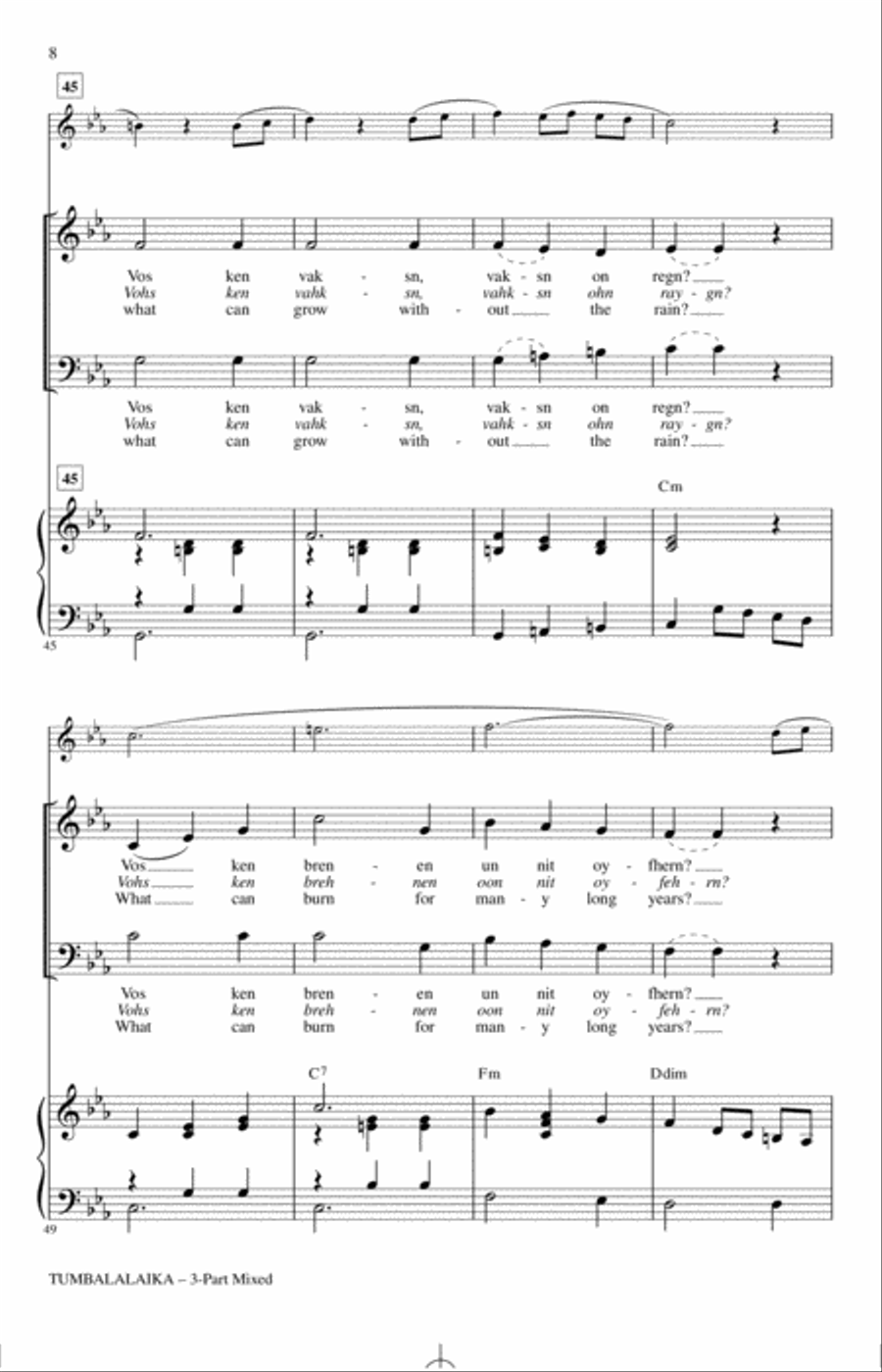 Tumbalalaika 3-Part scores gallery preview page 6