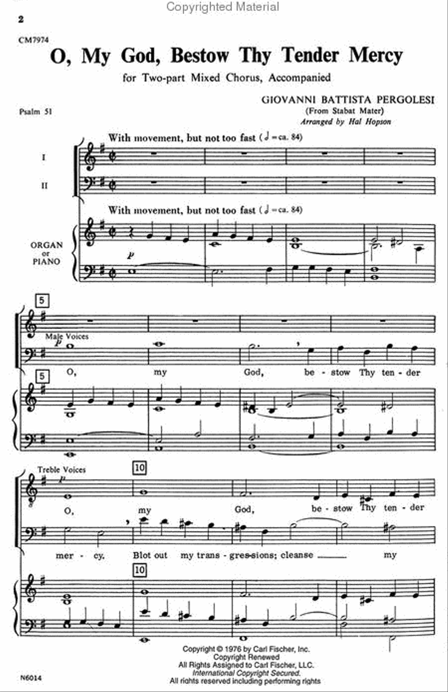 O, My God, Bestow Thy Tender Mercy Choir scores gallery preview page 2