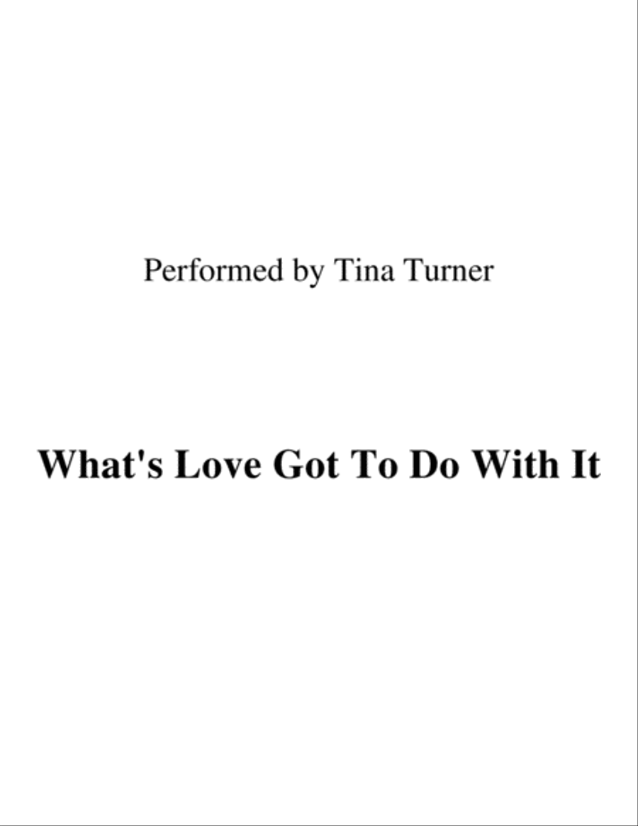 What's Love Got To Do With It Small Ensemble scores gallery preview page 1